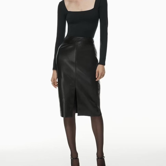 Aritzia Babaton Contour Black Square Neck Long Sleeve Bodysuit Sz M - Picture 6 of 13